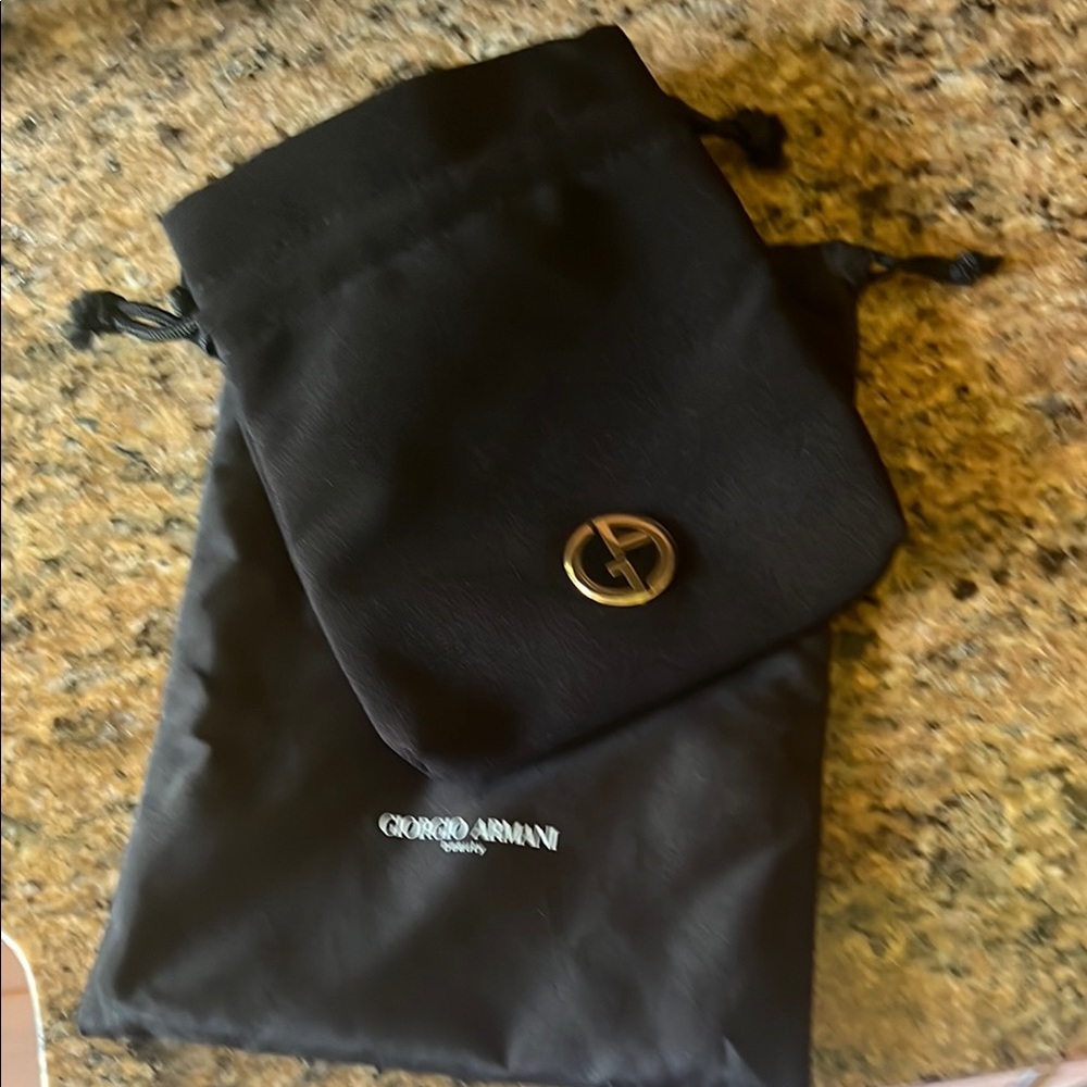 Giorgio Armani Black Drawstring Pouch Duo